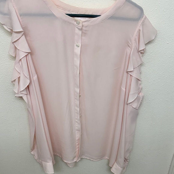 LC Lauren Conrad Light Pink Ruffle Blouse - Picture 1 of 1
